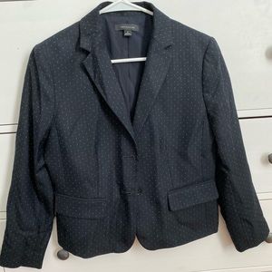 Navy dotted wool blazer